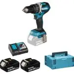 Makita DHP484RTJ Cordless Impact Wrench 18 V 5.0 Ah, 2 Batteries, Charger in MAKPAC, 450 W, 18 V, Blue, Silver